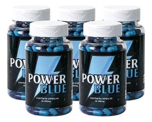 Power Blue Estimulante Masculino 500mg 100% Natural 5 Potes