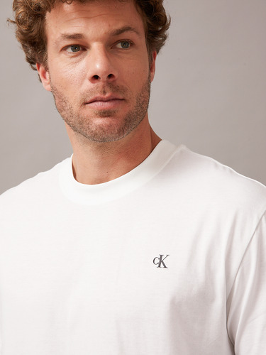 Polera Blown Up Diffused Stacked Blanco Calvin Klein