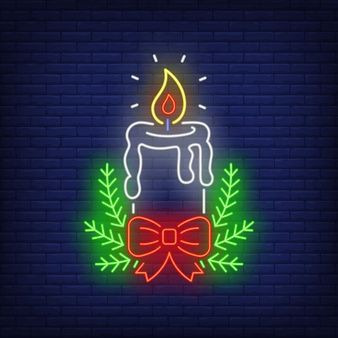 Letrero Led Neon En Acrilico De 3 Mm 40*39cm Vela Navidad