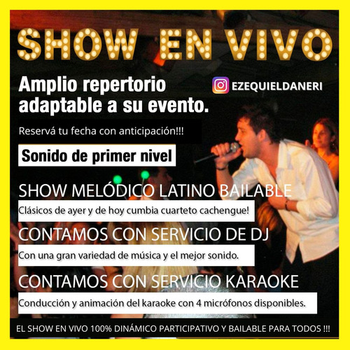 Show En Vivo Cantante Animación Dj Karaoke Fiestas Y Eventos