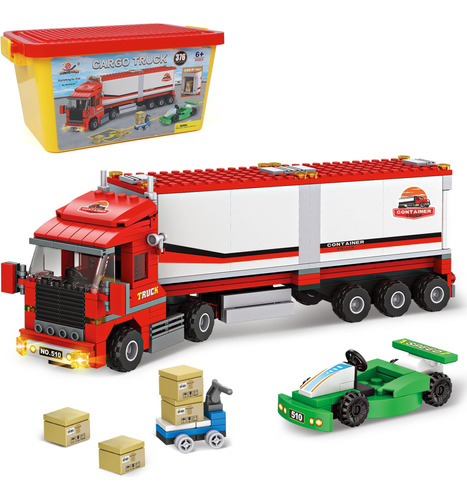 City Express Truck Toy 376pcs Con Carrito Pequeño, Camión De