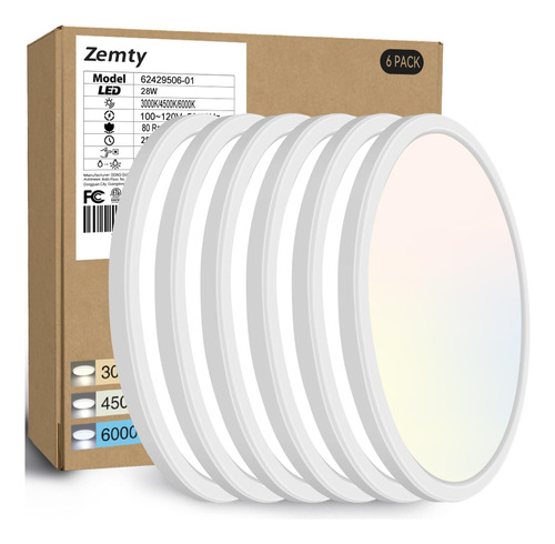 Zemty Paquete De 6 Luces Led De Techo Empotradas De 12 Pulga