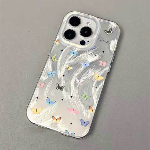 Carcasa Con Forma De Mariposa Azul Y Cadena Para Oppo A3x A6