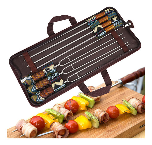 Juego De 7 Brochetas De Acero Inoxidable Para Carne De Barba