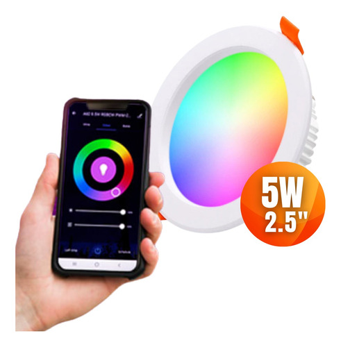 Foco Led Embutido Wifi Inteligente 220v 5w Blancos/color Rgb