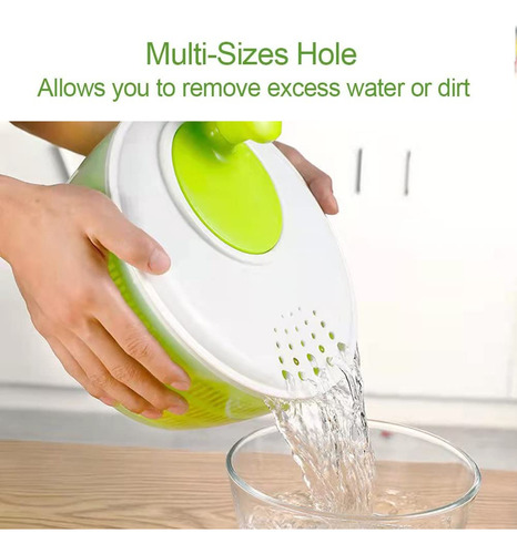 Centrifugadora De Ensalada 5litros, Plástico, Escurridor