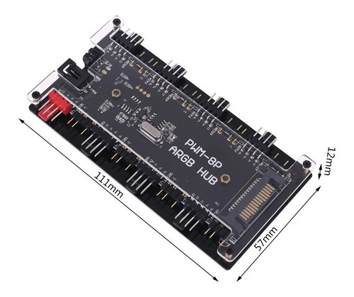 Imagem 10 de 10 de Divisor Splitter Cooler Fan Velocidade Pwm + Rgb 5v 3 Pinos