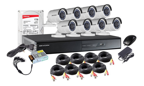 Kit Hikvision Ext. 8ch Fhd 1080p Dd 1tb 4x40m 4x30m