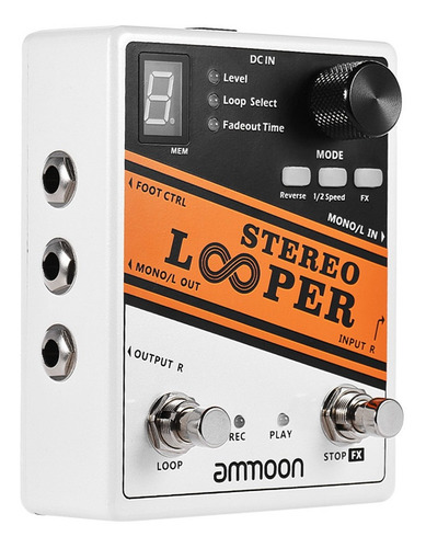 Imagen 6 de 6 de Ammoon Stereo Looper Loop - Pedal Para Guitarra (10 Unidades