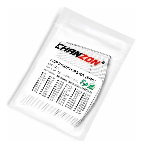 Chanzon 1200pcs 1206 Smd Kit De Resistencias 0-10m Ohm 60