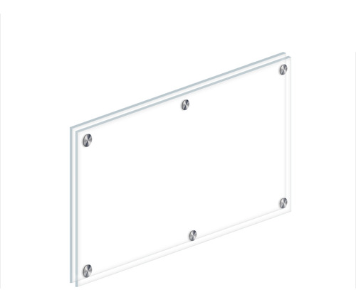 Acrílico Doble 3 Mm Pared Con 6 Chapetones 60x90cms 