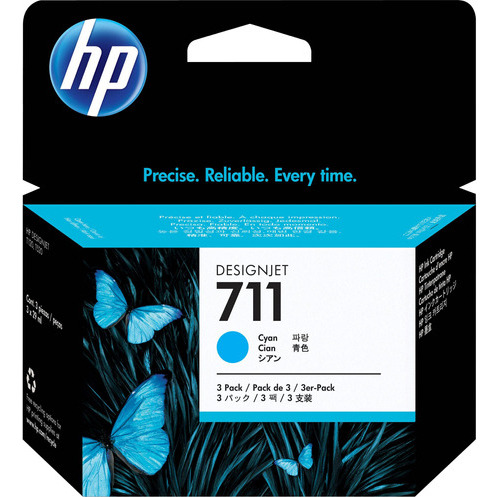 Pack X3 Cartucho Hp 711 Cyan 29ml T120 T520 T530 Diginet