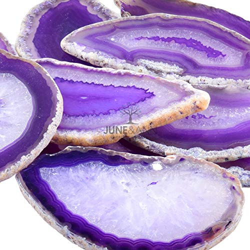 Rebanadas De Ágata Morada Mesa De Luz, Tamaño Grande,...