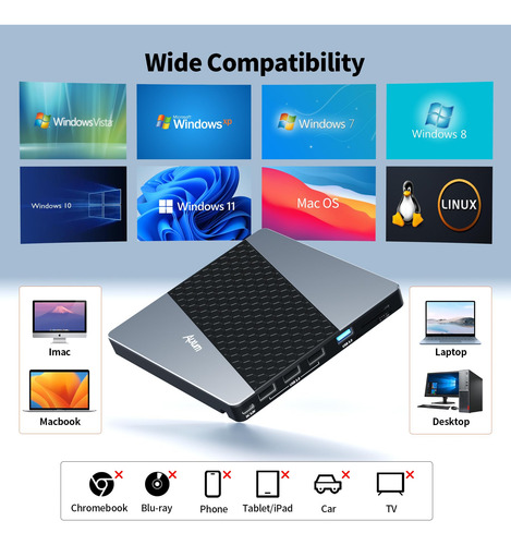 Unidad Externa De Cd Dvd Alxum 8x Cd 24x Dvd Para Computador