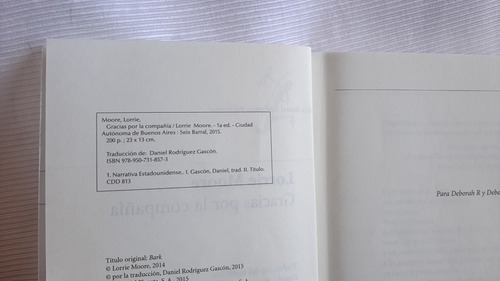 Imagen 3 de 5 de Gracias Por La Compañia Lorrie Moore Seix Barral