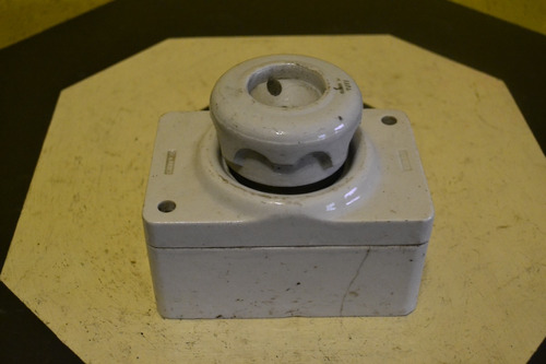 Antiguo Porta Fusible Tapon De 200 A Marca Sica De Porcelana