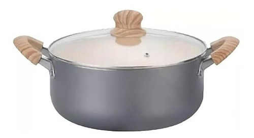 Cacerola Antiadherente Ceramica Gris Hudson Cocina 20cm