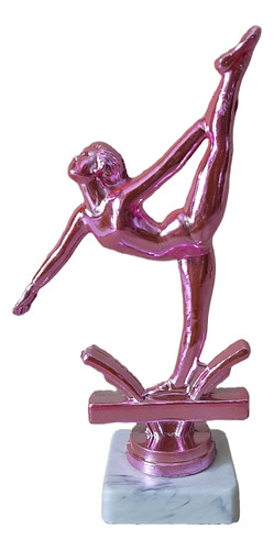 Set X10 Trofeo Plástico Gimnasia Artística Danzas Rosa 15cm