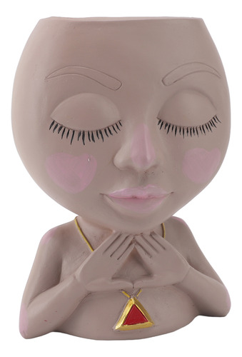Maceta Face Macetero De Resina Para Mujer, Multiusos