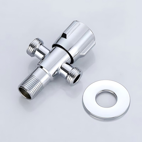 Llave Válvula Angular Doble En Acero Inoxidable De Baño