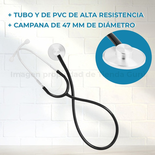 Imagen 3 de 6 de Estetoscopio Philco Medics Campana Simple 47cm Bk3001