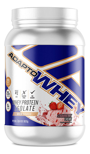 Whey Protein 3w Adaptogen Isolado Hidrolisado 900g Sabor Morango