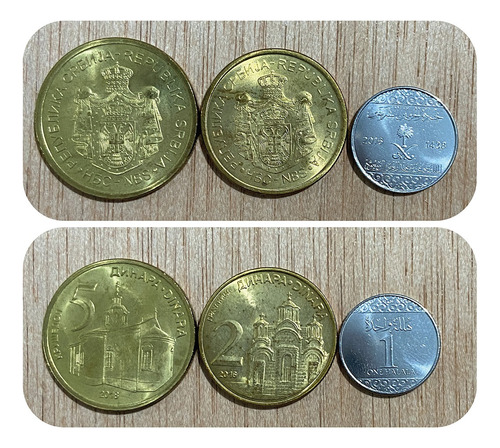 5, 2, 1 Dinares De Serbia Unc 2016