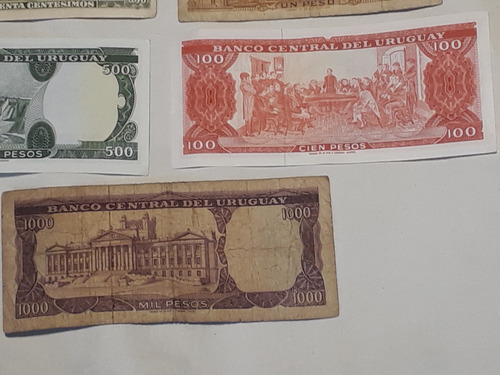 Billetes Antiguos Uruguay Pesos Moneda Nacional Son 5