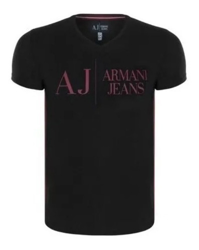 Camiseta Remera Logo Aj Negra Talle Xs Y S. Importada