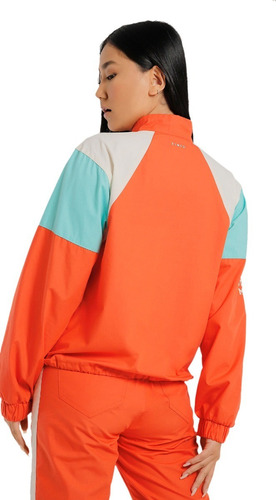 Imagem 4 de 5 de Jaqueta Bomber Silk E Zíper Coral/verde Claro/palha Zinco