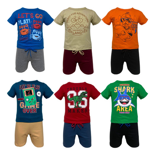 Kit 5 Conjuntos Infantil Masculino - Alta Qualidade Algodão