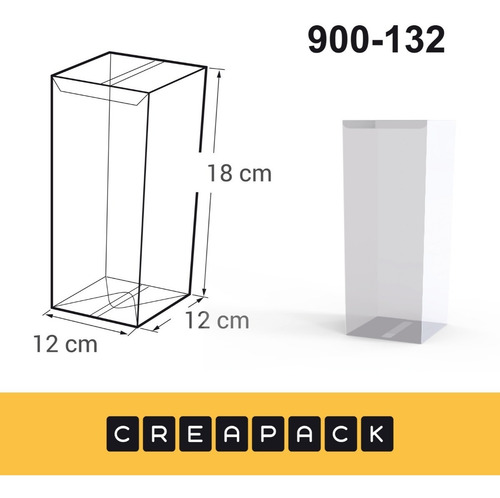 Imagen 1 de 3 de Caja De Acetato Pvc Transparentes 18 X 12 X 12 Cm (x12u)