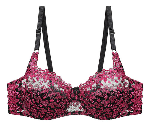 B L Underwear Mujer Moda Plue Size Underwire Encaje Embr