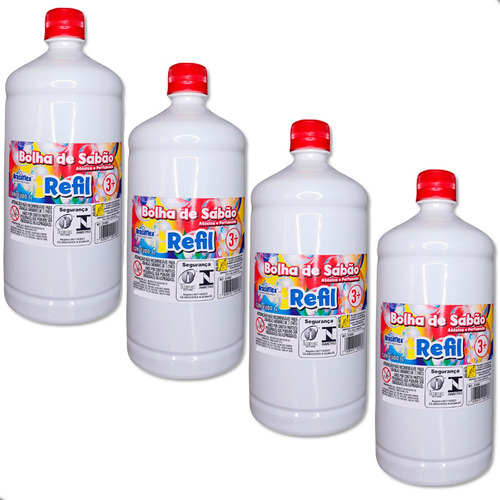 Refil Para Bolha De Sabão Super Kit 4 Litro - Brasilflex