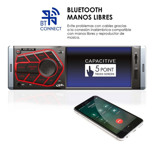 Imagen 3 de 7 de Autoestereo De Pantalla 1 Din Touch Mirrorlink Axel Steelpro