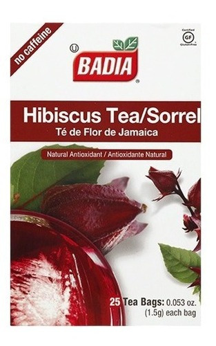 4 Cajas De Té De Hibisco Flor De Jamaica Badia 25 Sobres C/u