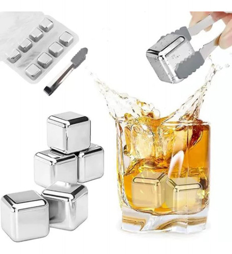 8pcs Ice Cubes Whiskey Stones, Reusable Stainless Steel