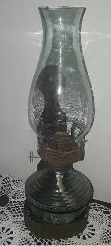 Imagem 1 de 7 de Lampião Lamparina De Cristal A Óleo Década 50