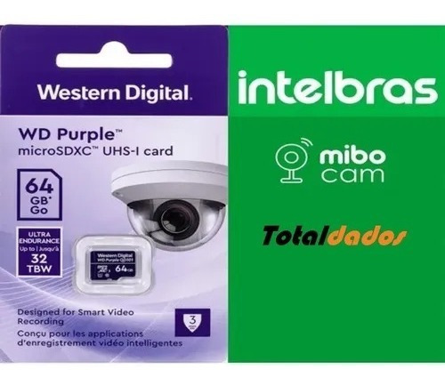 Imagem 2 de 4 de Kit 2 Cartão Micro Sd 64gb 32tbw Intelbras Alto Desempenho