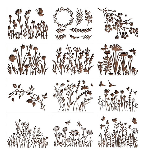 Plantilla Floral K Para Pintar Sobre Patrones De Setos De Pa