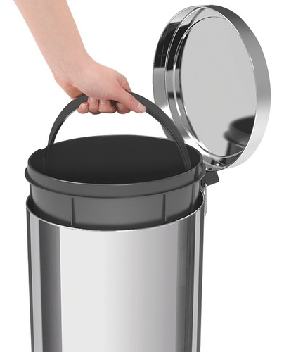 Cesto Tramontina Tacho De Basura Acero Con Pedal 12 Litros