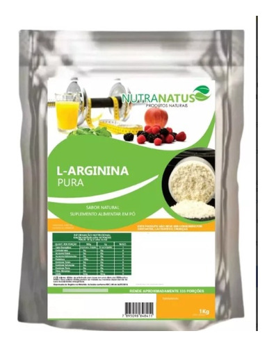 Arginina Importada 1kg Em Pó Pura Com Laudo