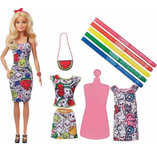 Muñeca Barbie Crayola Colorea Tu Estilo