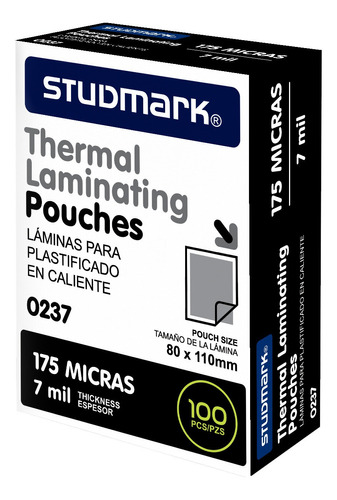 Laminas Para Plastificar Studmark 80 X 110mm 100 Piezas Sgi