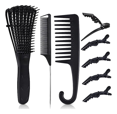 Morgles Detangling Brush And Combs, 3 Styles, 8 Pieces Aa