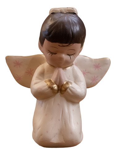 Angel De La Guarda Rosado Pieza Religiosa Campoamor Deco 
