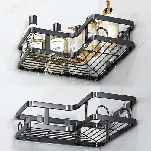 Juego 5 Organizadores Baño Regadera Inoxidable, Sin Taladrar