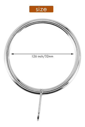 40 Anillos De Cortina De Metal Para Cortinas Y Postes, Colga