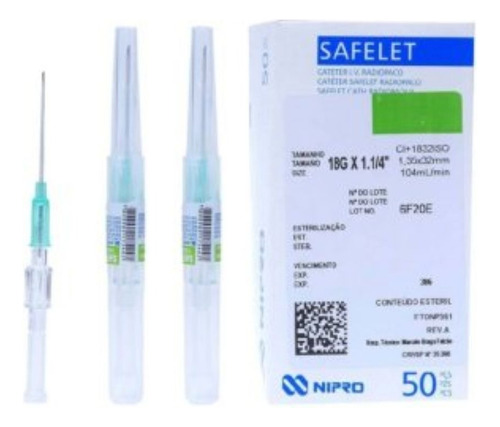 Catéter Intravenoso 18g X 1 1/4 - Caja X 50 Nipro