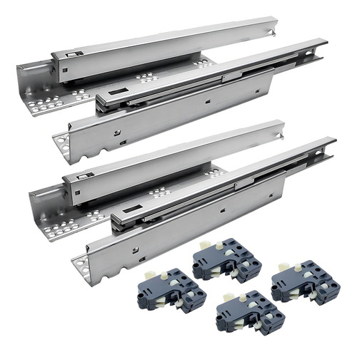 Corr. Oculta C/ Amortecedor 350mm 35kg - Kit 2 Pares